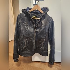 Cokluch Hooded Leather Jacket - Size S